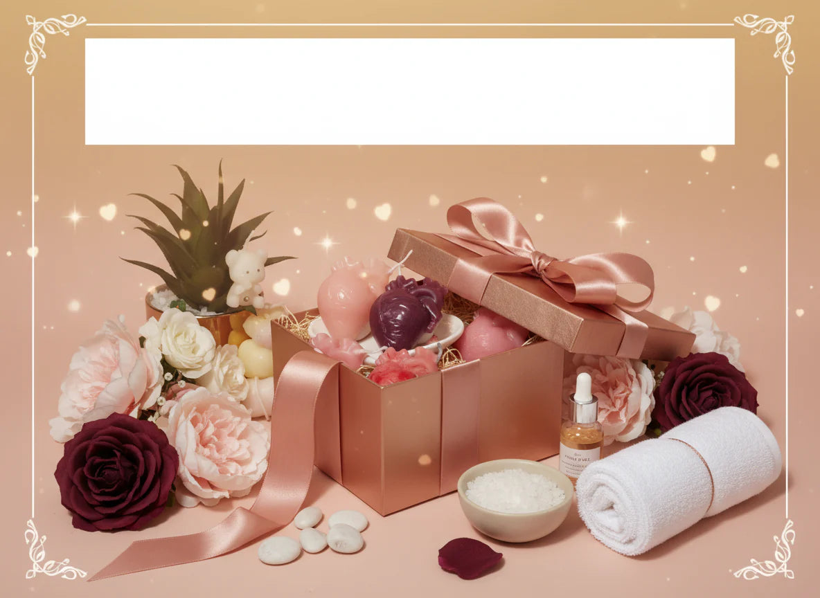 Heart in gift box presentation with label card